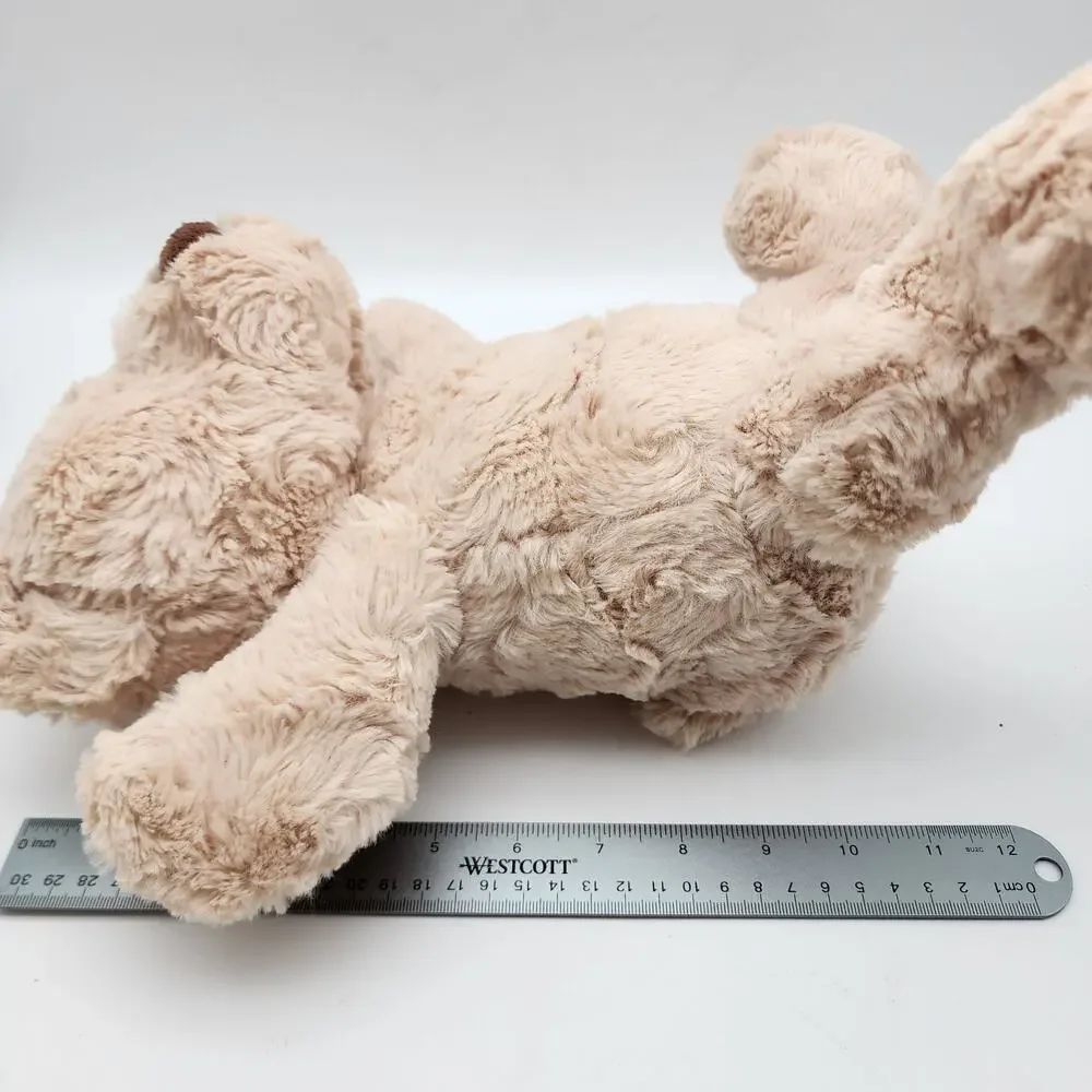 Tan Teddy Bear Rattle Plush Stuffed Animal Lovey Toy 15